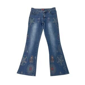 Vintage Mustang Jeans Embroidered Flare Jeans Y2K Festival Size 26